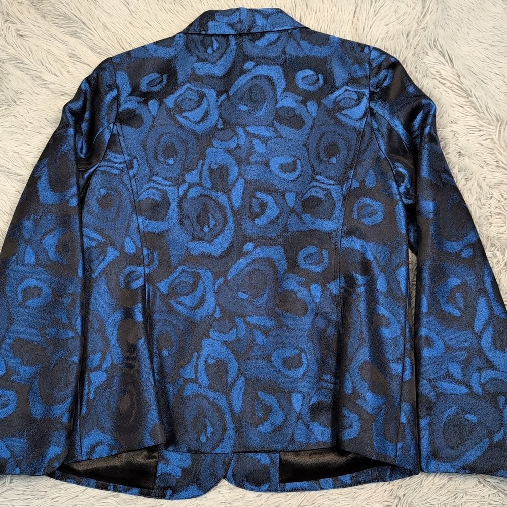 Laura Ashley Jacket Womens M Blue Coat Button Up Casual Comfy Preppy Pockets - Picture 2 of 11